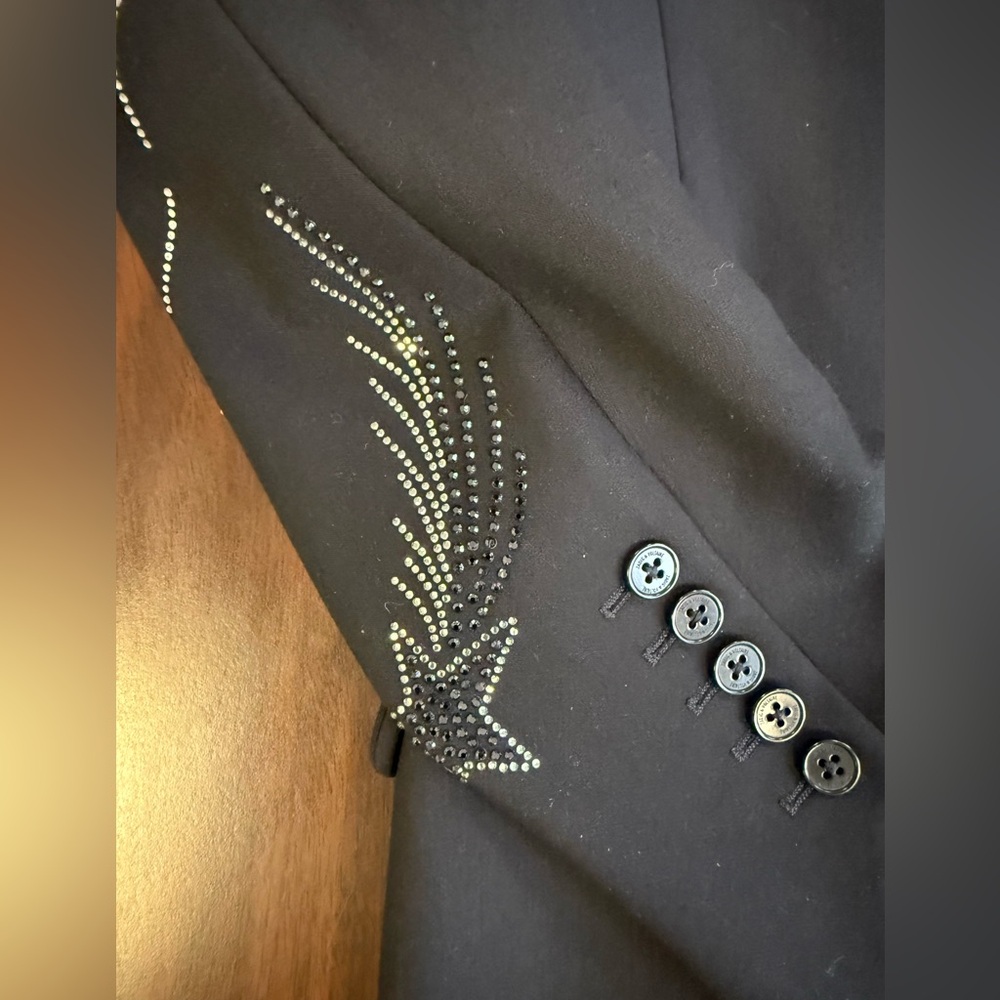 Zadig & Voltaire Black Blazer with Rhinestone Star Embellishments - Picture 4 of 5
